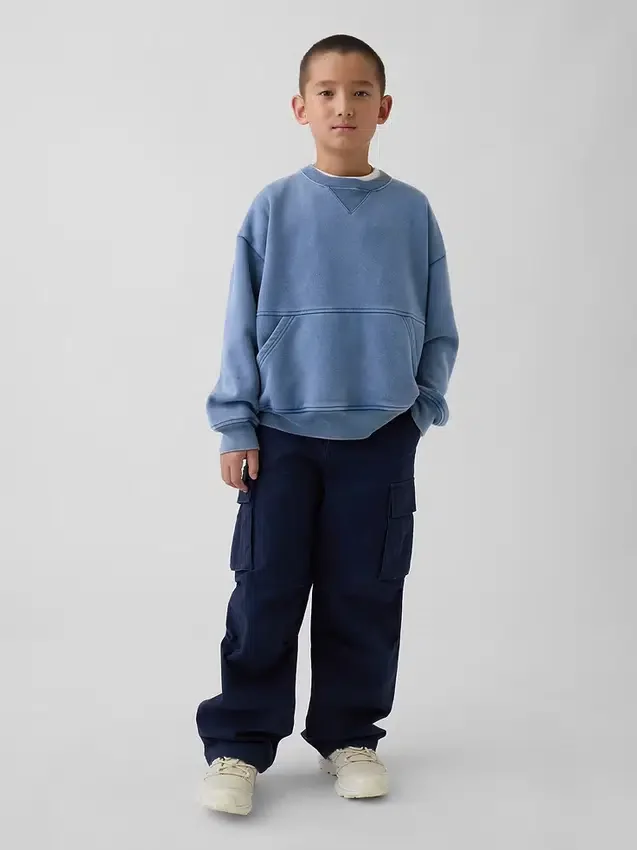 Kids Vintagesoft Relaxed Crewneck Pocket Sweatshirt