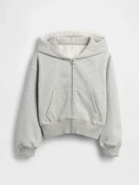 Kids Vintagesoft Relaxed Lace-Trim Zip Hoodie