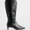 Kitten Heel Pointy Knee High Boots