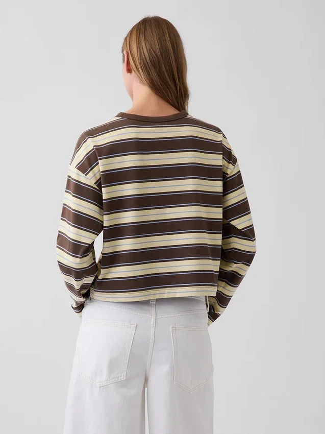 Knit Oversized Crop T-Shirt