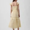 Lace Ruffle Voile Maxi Dress