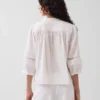 Lace-Trim Button-Front Swing Top