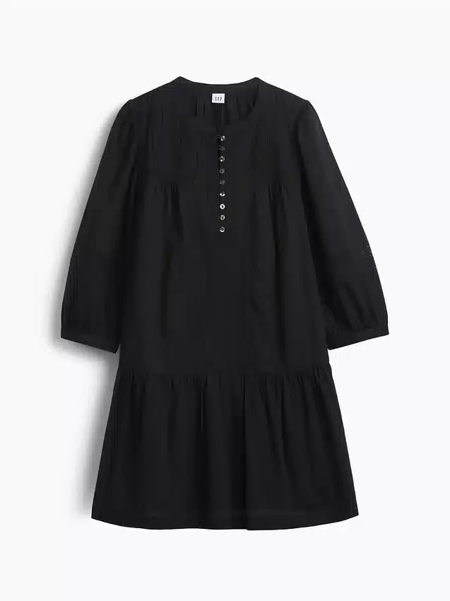 Lace-Trim Drop-Waist Mini Dress