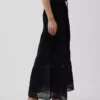 Lace-Trim Maxi Skirt
