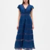 Lace-Trim Midi Dress