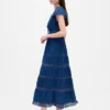 Lace-Trim Midi Dress