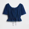 Lace-Trim Peplum Top