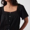 Lace-Trim Square-Neck Swing Top