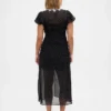 Lace-Trim V-Neck Maxi Dress