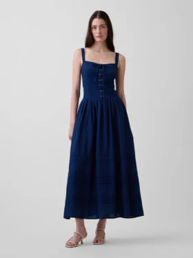 Lace-Up Corset Maxi Dress