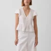 Lace Voile Peplum Crop Top