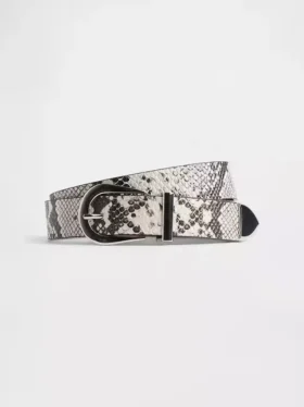 Leather Snake Print Belt