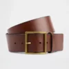 Leather Square-Buckle Belt