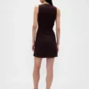Linen-Blend Asymmetrical Mini Dress
