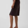 Linen-Blend Bias-Cut Skirt