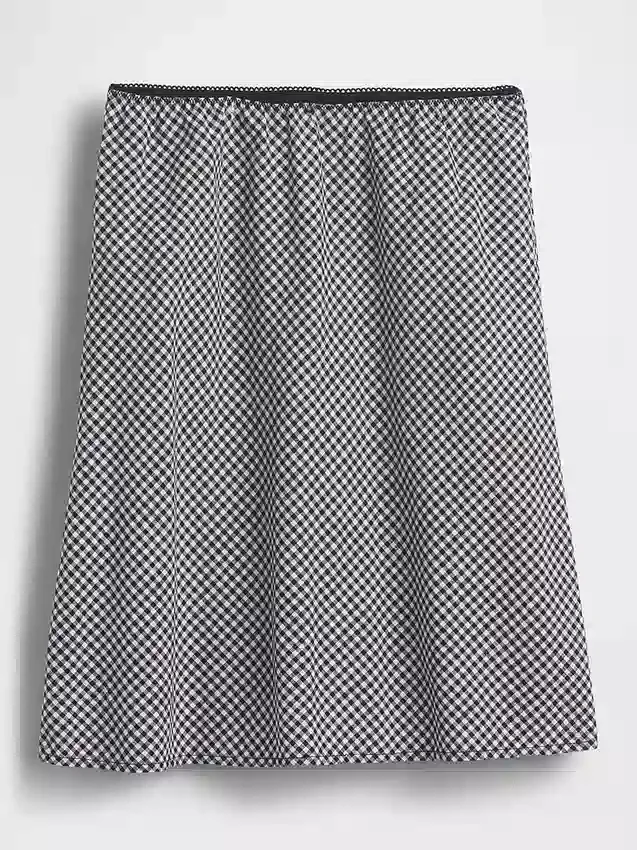 Linen-Blend Bias-Cut Skirt