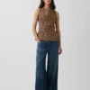 Linen-Blend Boatneck Top