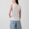 Linen-Blend Boatneck Top