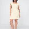 Linen-Blend Cap-Sleeve Mini Dress