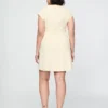 Linen-Blend Cap-Sleeve Mini Dress