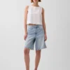 Linen-Blend Crop Shell Tank Top