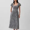 Linen-Blend Drop-Waist Maxi Dress