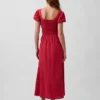 Linen-Blend Drop-Waist Maxi Dress