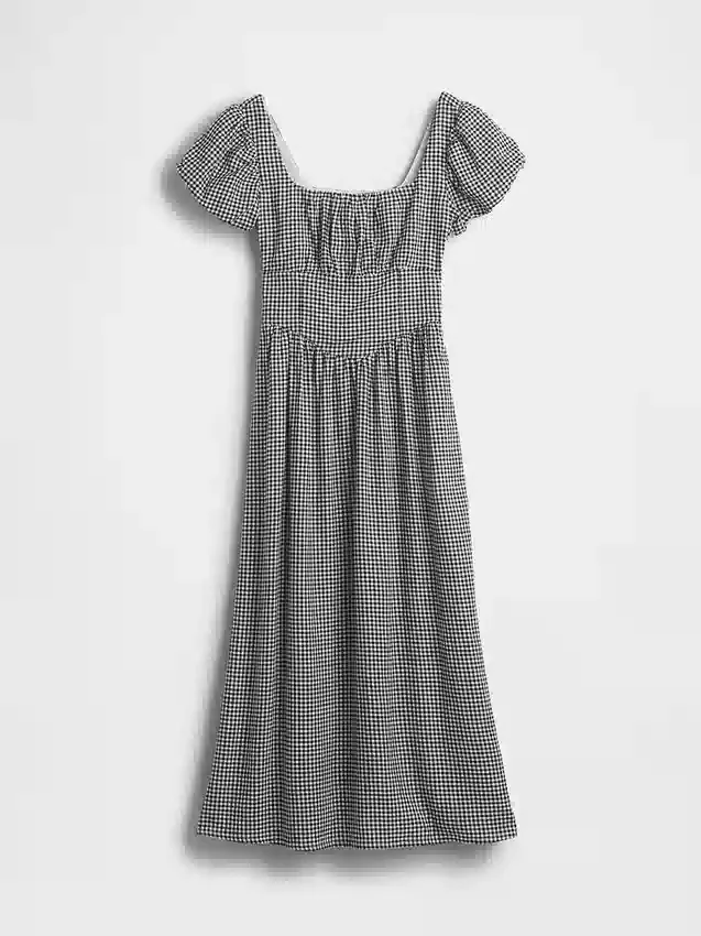 Linen-Blend Drop-Waist Maxi Dress