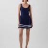 Linen-Blend Drop-Waist Mini Dress
