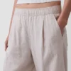 Linen-Blend Easy Barrel Pants