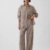 Linen-Blend Easy Wide-Leg Pants