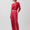 Linen-Blend Easy Wide-Leg Pants