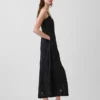 Linen-Blend Embroidered Cami Maxi Dress
