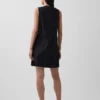Linen-Blend Embroidered Mini Shift Dress