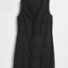 Linen-Blend Embroidered Mini Shift Dress