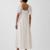 Linen-Blend Empire Waist Maxi Dress