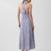 Linen-Blend Halter Maxi Dress