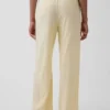 Linen-Blend Lace-Hem Pj Pants