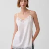 Linen-Blend Lace-Trim Cami