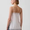 Linen-Blend Lace-Trim Cami