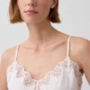 Linen-Blend Lace-Trim Cami