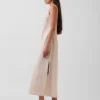 Linen-Blend Maxi Shift Dress