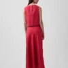 Linen-Blend Maxi Slip Skirt