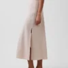 Linen-Blend Maxi Slip Skirt