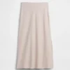 Linen-Blend Maxi Slip Skirt