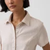 Linen-Blend Midi Shirtdress
