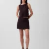 Linen-Blend Mini Skort