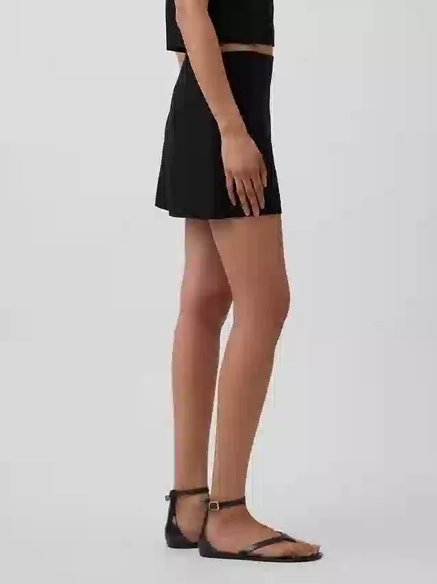 Linen-Blend Mini Skort
