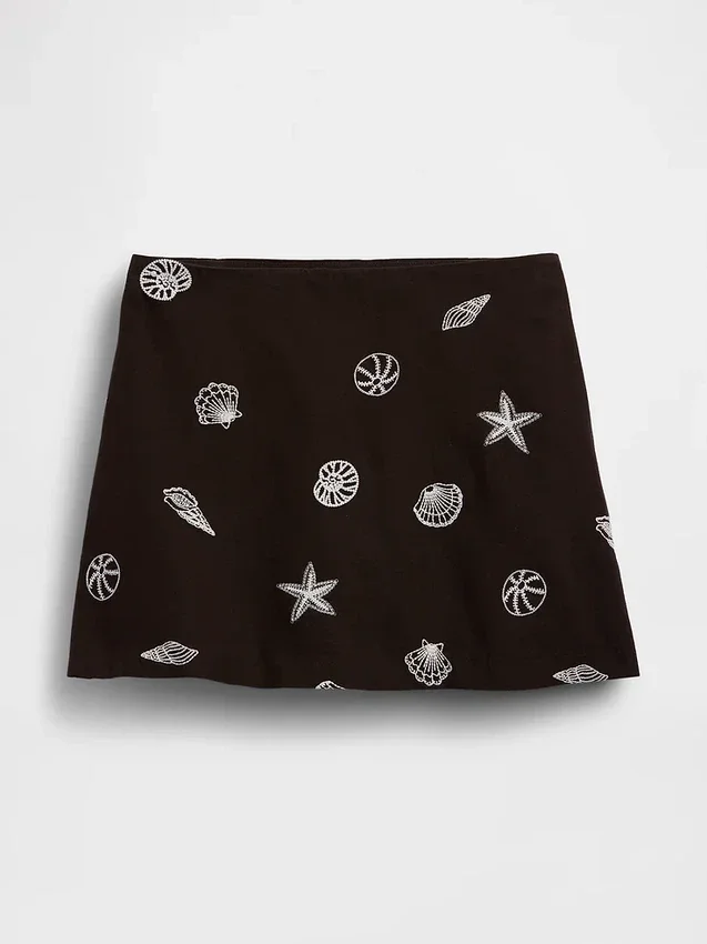 Linen-Blend Mini Skort