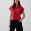 Linen-Blend Oversized Shirt